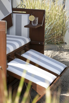 Strandkorb Profi Nordsee Sylt PVC white Des. 989